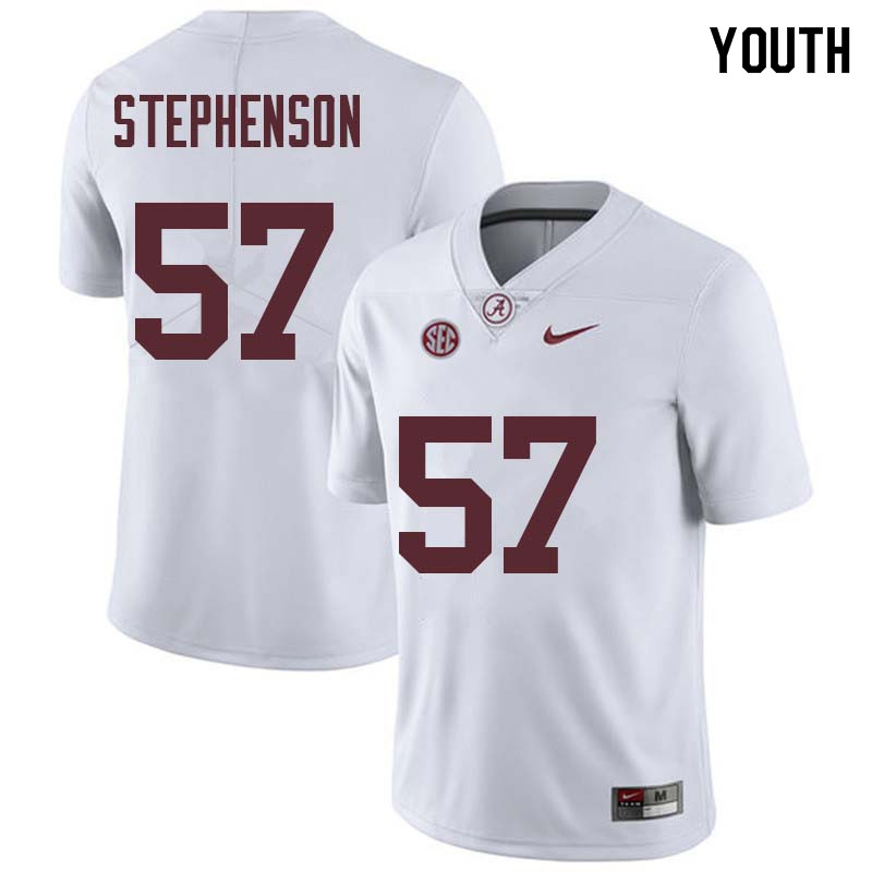Youth #57 Dwight Stephenson Alabama Crimson Tide College Football Jerseys Sale-White